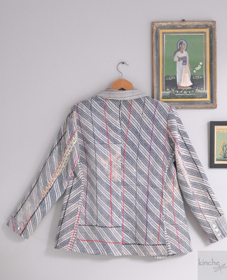 Charlie, Chest 44 Inches, XL, Vintage Quilt Handmade Blazer Unisex - kinchecom