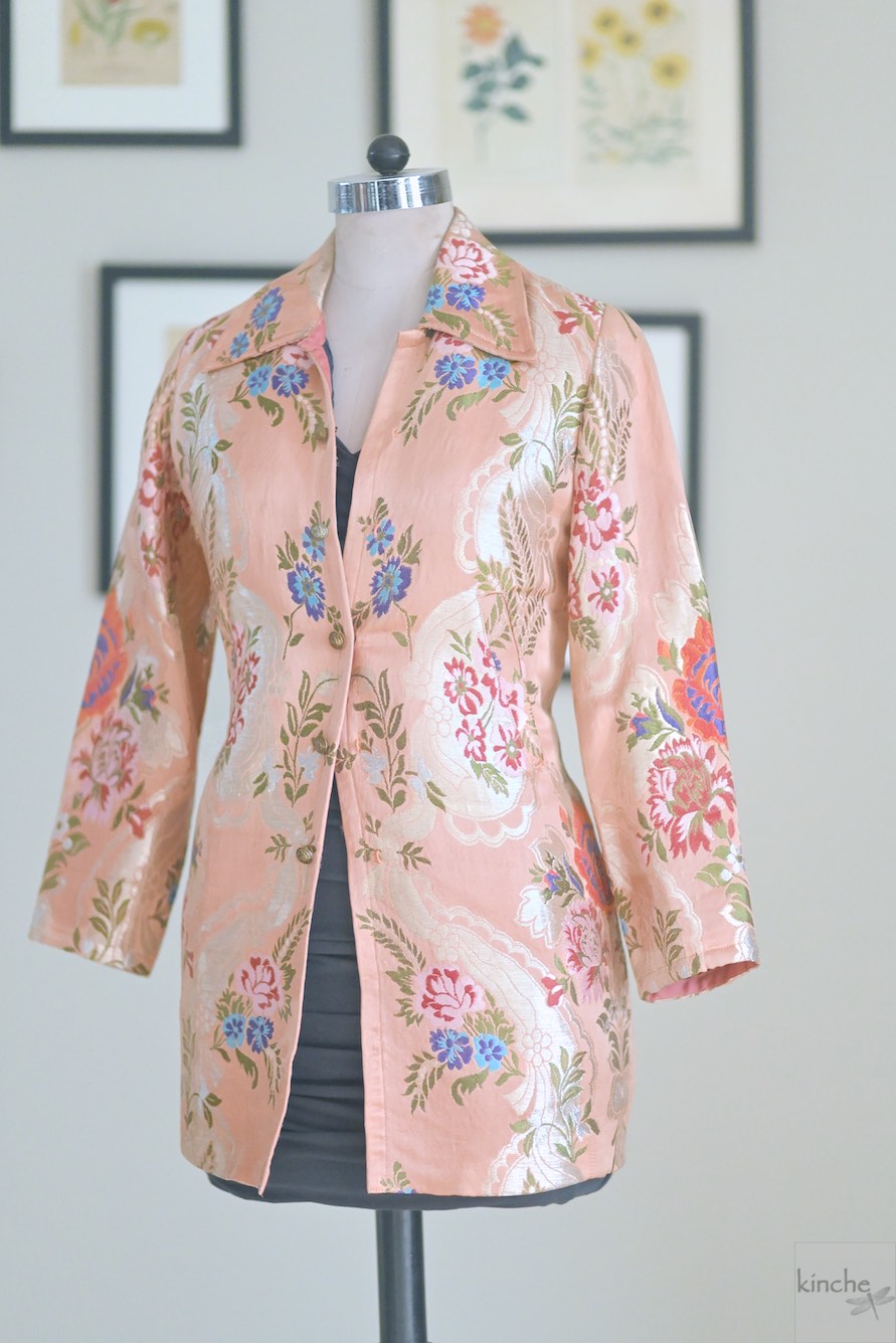 S/M Resoor, Hand Crafted Pure Brocade Thigh Length Jacket - kinchecom