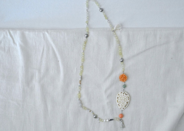 Celeste, Aventurine Semi Precious Bead, Agate Beads &amp; Resin Beads Necklace - kinchecom