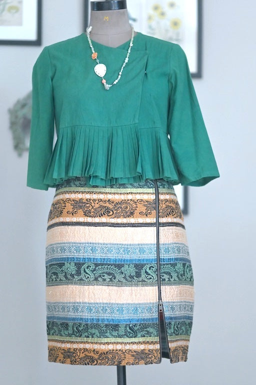 handmade kantha skirt, adjustable skirt, knee length skirt