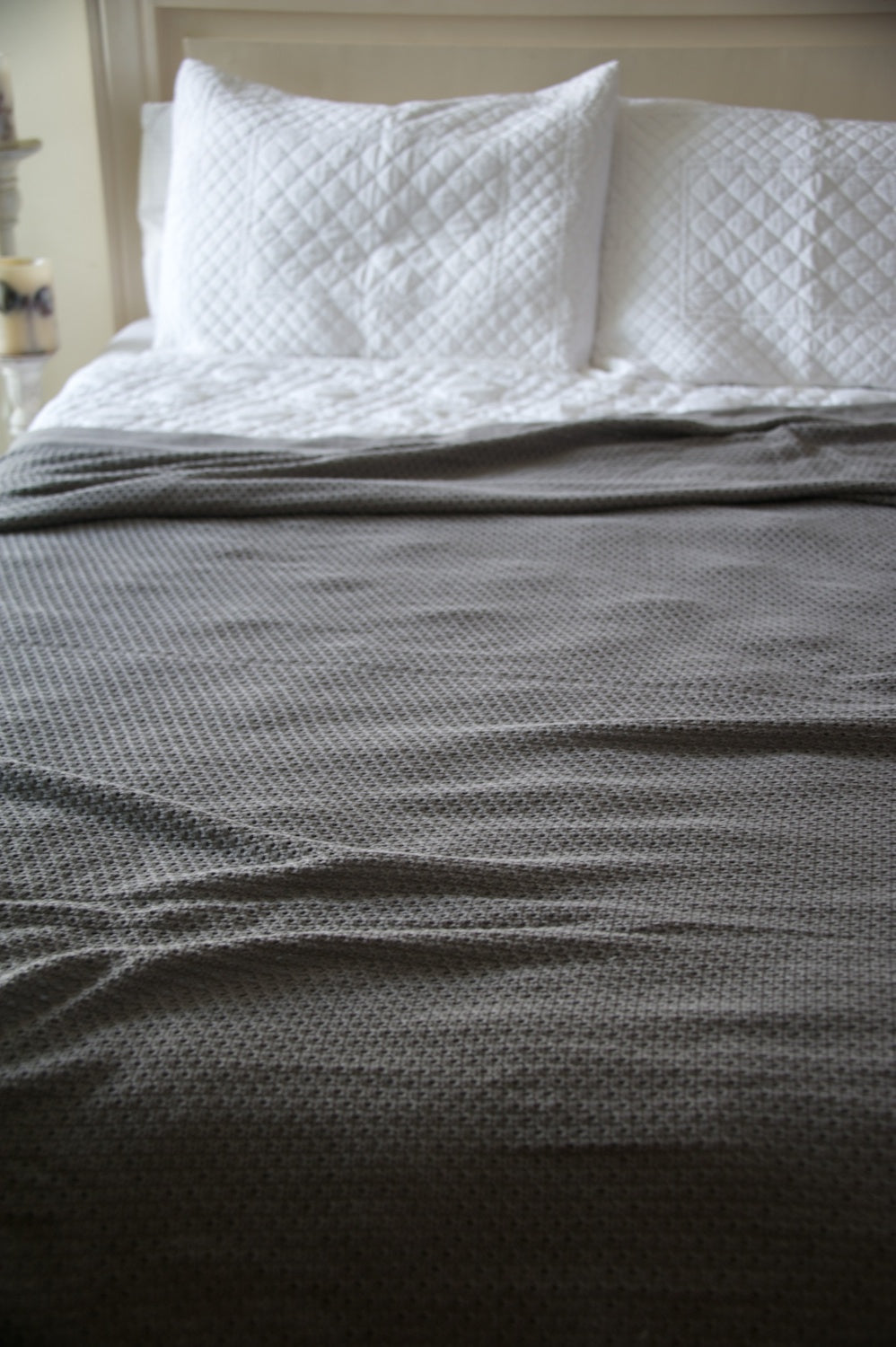 Apheleia, Pure Cotton Charcoal Blanket  102X92 Inches - kinchecom